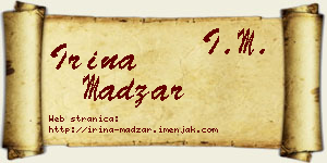 Irina Madžar vizit kartica